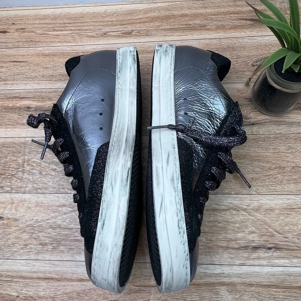 P448 John Metallic Leather Sneaker sz 10 - Picture 7 of 12
